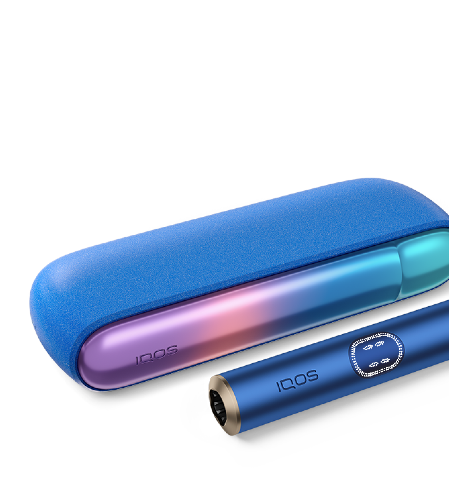 最終出品 空港限定 アイコス　iQCOS メタリックブルー　IQOS　2.4 Plus　新品／未使用／未開封品／未登録品　MYJ IQOS - 空港免税店限定色製品登録可能☆アイコス3☆iQOS3