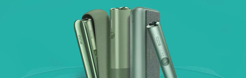 緑色のIQOS イルマ、IQOS イルマ ワン、IQOS イルマ プライム